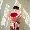 10 Stems Red Roses Pink Wrapping